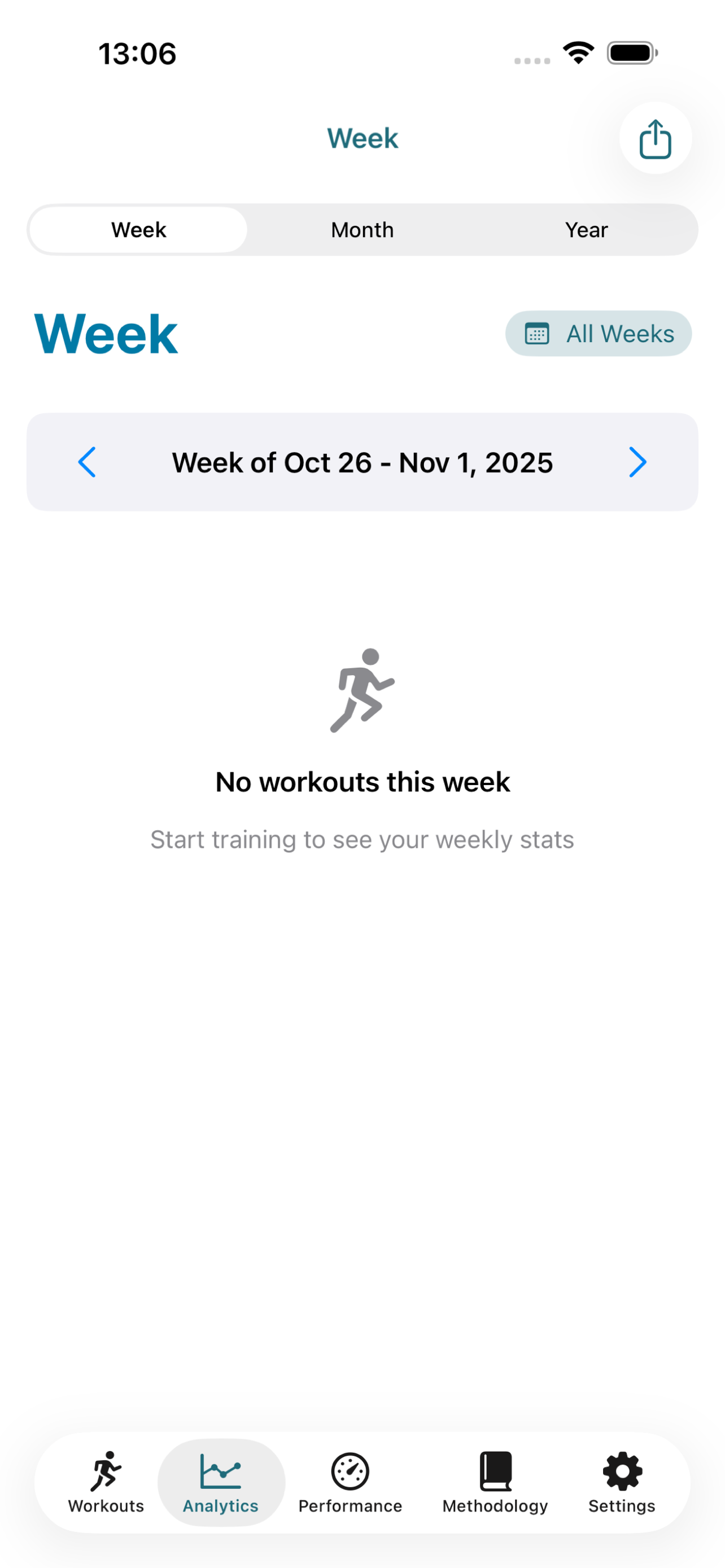 Walk Analytics advanced metrics screen